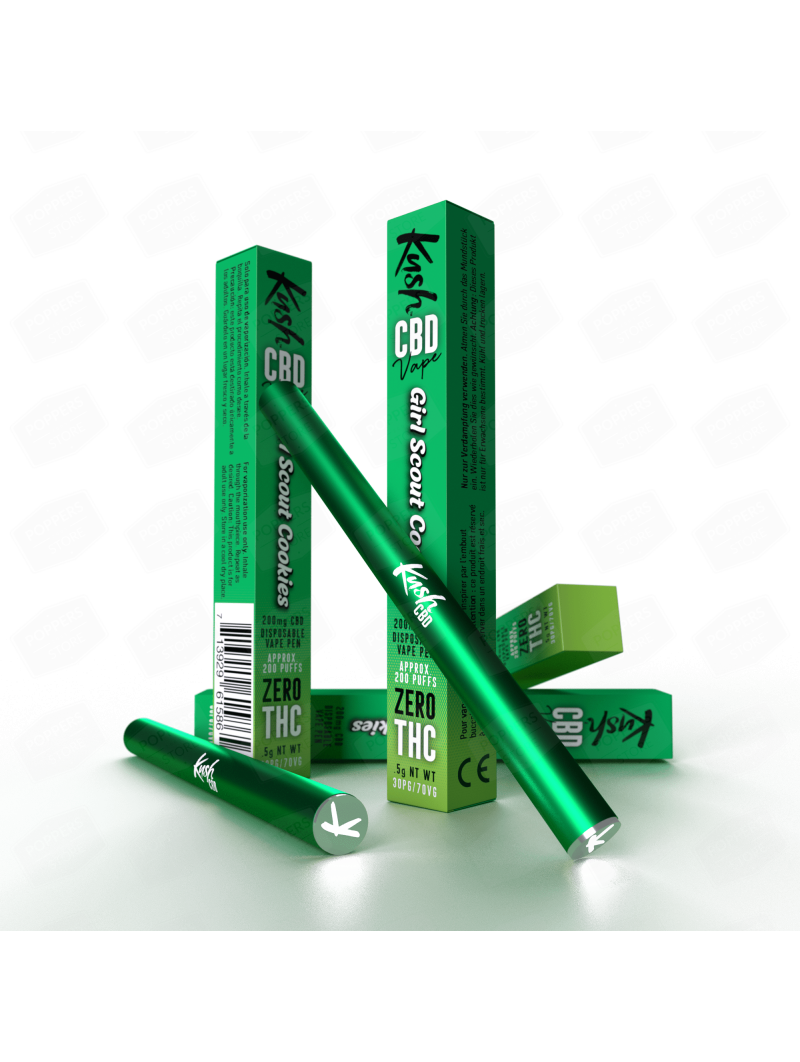 Kushvape. Vape Pens. Green vape pen and packaging.