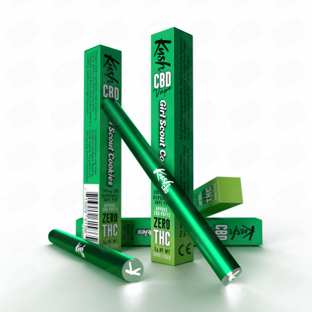 Kushvape. Vape Pens. Green vape pen and packaging.